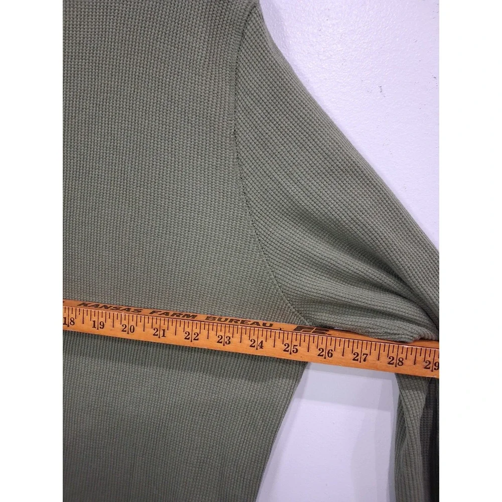 Levis Mens XXL Olive Green Waffle Knit Thermal Long Sleeve Henley Shirt